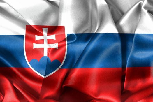 3D-Illustration of a Slovakia flag - realistic waving fabric flag.