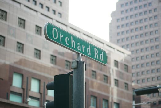 orchad road sing and buildings ,