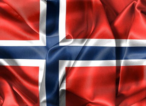 Norway flag - realistic waving fabric flag