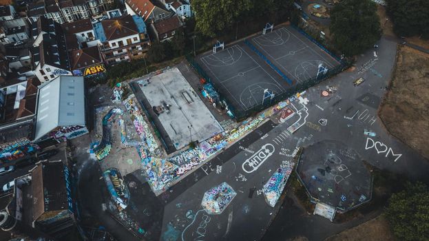 Skate board park in Bristol, UK. High quality photo