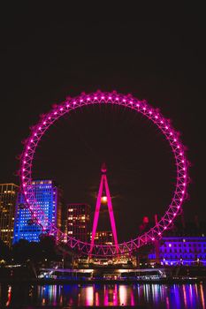 London eye at night, London. High quality photo