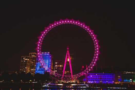 London eye at night, London. High quality photo