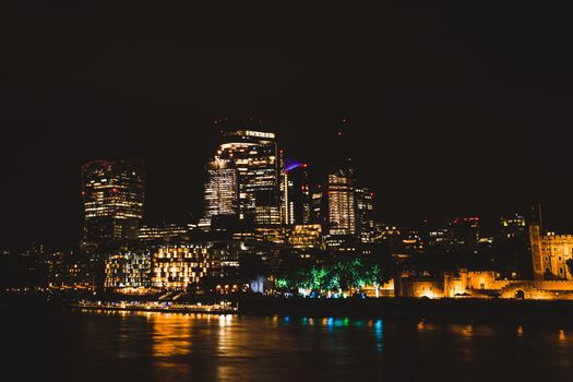 London city at night, United Kingdom. High quality photo