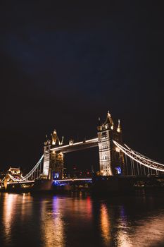 Tower Bridge at night, London. High quality photo