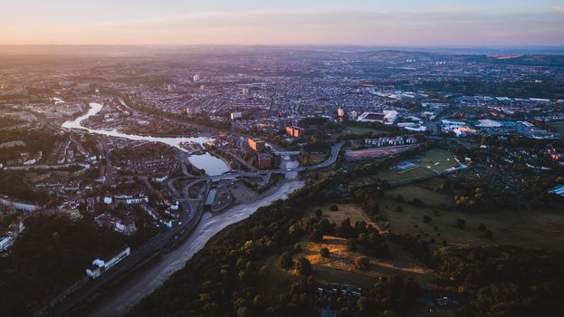 Aerial panorama of Bristol, United Kingdom. High quality photo