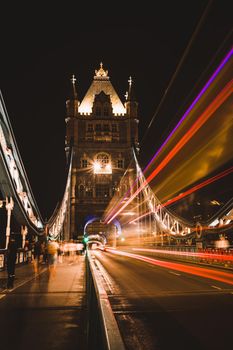 Tower Bridge at night, London. High quality photo