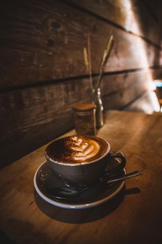 Cup of Cappuccino from coffee shop. High quality photo