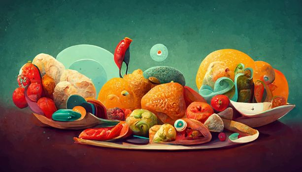 illustration world food day concept, international world food day.