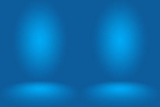 Gradient Blue abstract background. Smooth Dark blue with Black vignette Studio