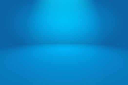 Abstract Luxury gradient Blue background. Smooth Dark blue with Black vignette Studio Banner