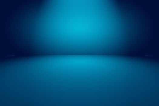 Abstract Luxury gradient Blue background. Smooth Dark blue with Black vignette Studio Banner