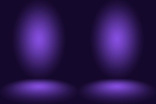 Studio Background Concept - Dark Gradient purple studio room background for product