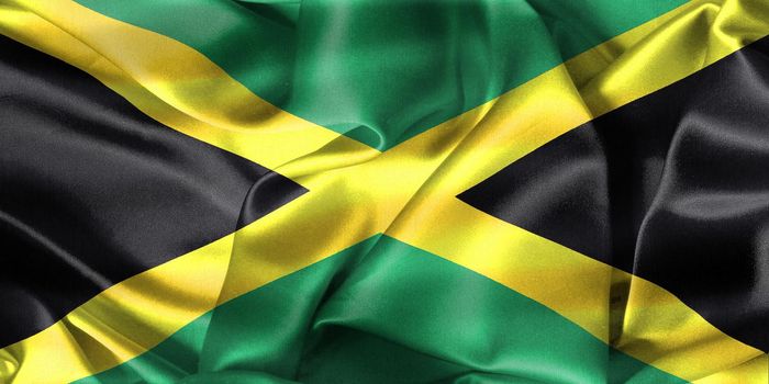 Jamaica flag - realistic waving fabric flag