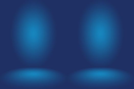 Gradient Blue abstract background. Smooth Dark blue with Black vignette Studio