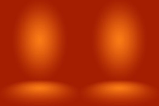 Abstract mockup smooth orange gradient studio room wall background