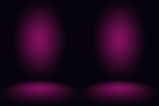 Studio Background Concept - Dark Gradient purple studio room background for product