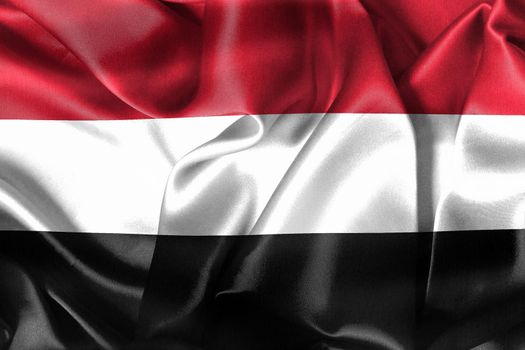 3D-Illustration of a Yemen flag - realistic waving fabric flag.