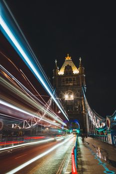 Tower Bridge at night, London. High quality photo