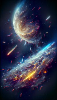 space epic realistic galaxy illustration. illustration for wallpaper.