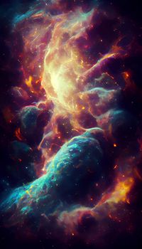 space epic realistic galaxy illustration. illustration for wallpaper.