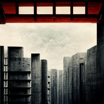 Japan architecture illustration. amazing japan architecture. illustration for wallpaper.