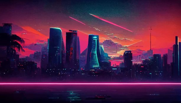 background retro Synthwave. Geometric retro Background illustration. illustration for wallpaper.