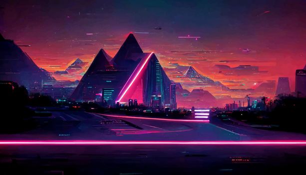 background retro Synthwave. Geometric retro Background illustration. illustration for wallpaper.