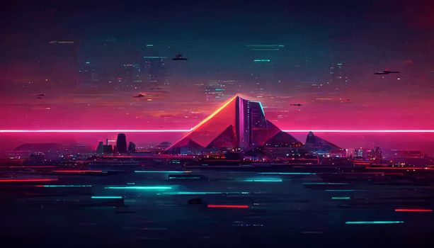 background retro Synthwave. Geometric retro Background illustration. illustration for wallpaper.