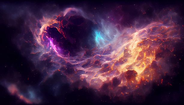 space epic realistic galaxy illustration. illustration for wallpaper.