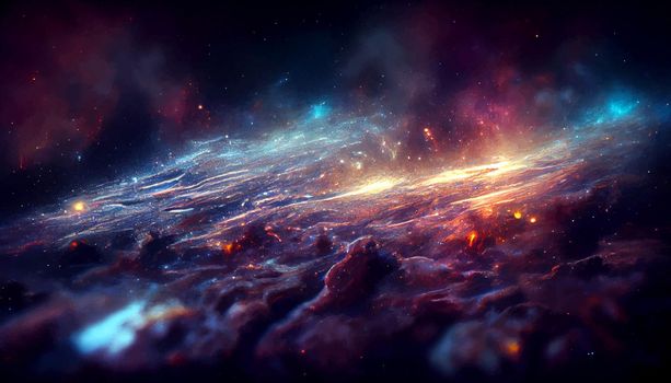 space epic realistic galaxy illustration. illustration for wallpaper.