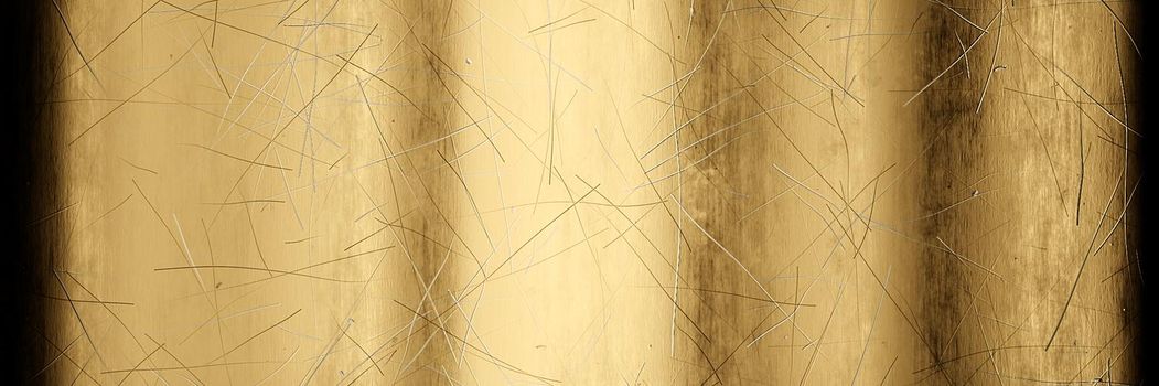 Gold textured metal sheet with heavy rust. 3d illustration