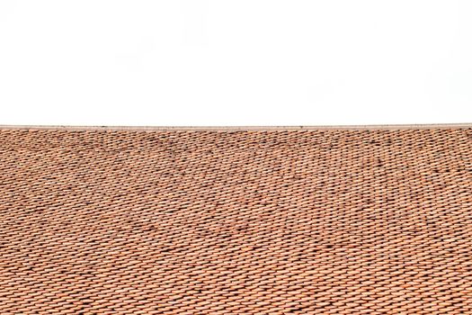 The roof tile pattern styled Thai. Clay Tiled Roof With Abstract And Brown. Thai traditional Roof Tiles with texture background.