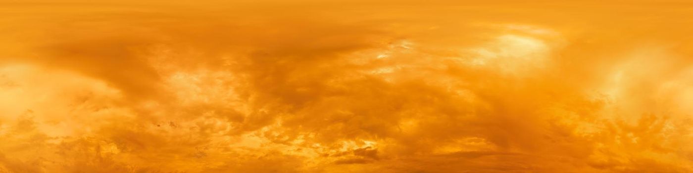 Sky panorama with Cirrus clouds in Seamless spherical equirectangular format. Full zenith for use in 3D graphics, game and editing aerial drone 360 degree panoramas for sky replacement
