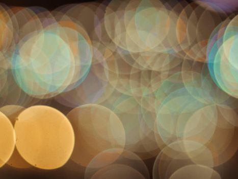 Defocused light source Gold yellow Bokeh Colorful abstract blur background.