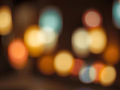 Defocused light source Gold yellow Bokeh Colorful abstract blur background.