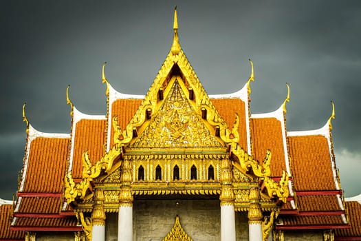 Marble Temple of Bangkok, Thailand.Architecture landmark  the famous travel destination of Thailand