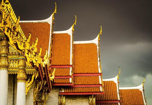 Marble Temple of Bangkok, Thailand.Architecture landmark  the famous travel destination of Thailand