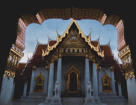 Marble Temple of Bangkok, Thailand.Architecture landmark  the famous travel destination of Thailand