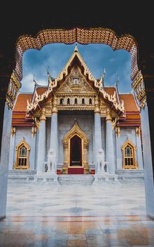 Marble Temple of Bangkok, Thailand.Architecture landmark  the famous travel destination of Thailand