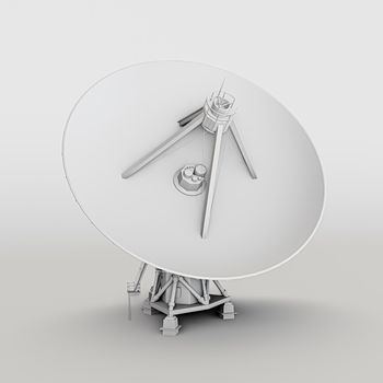 space antenna isolated on white background 3d illustration 