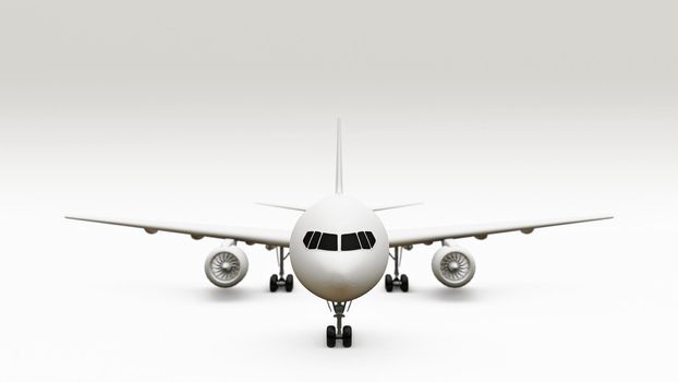 airplane isolated on white background 3d illustration 