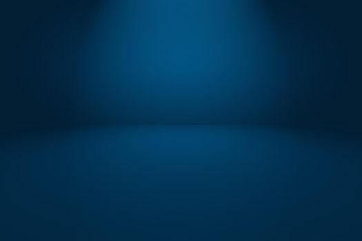 Abstract Luxury gradient Blue background. Smooth Dark blue with Black vignette Studio Banner