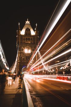 Tower Bridge at night, London. High quality photo