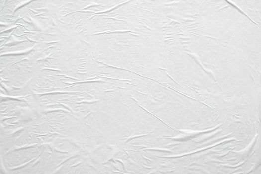 Blank white crumpled and creased paper poster texture background