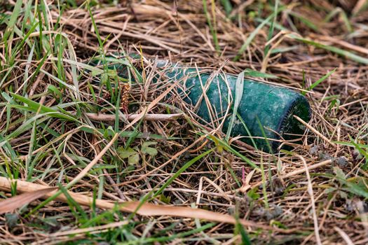 A glass bottle practically does not rot in the environment and can be dangerous for humans and animals