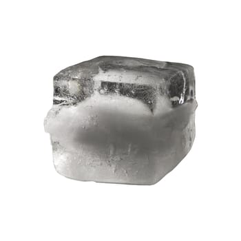 Studio shot of an isolated real ice cube of frozen water