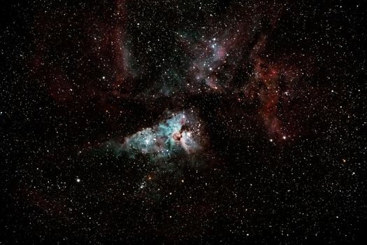 The Carina Nebula is located in the Sagittarius arm of the Milky Way and is one of the brightest objects in the night sky