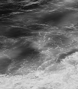 Coastal art print, monochrome and seascape concept - Atlantic ocean coast scenery, fine art