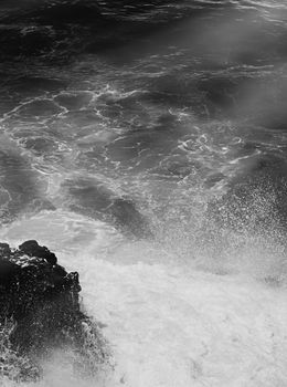 Coastal art print, monochrome and seascape concept - Atlantic ocean coast scenery, fine art