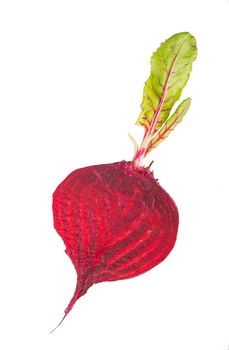 beet with leaves isolated on white